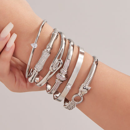 Statement Cuff Bracelet with Sculptural Open-End Design