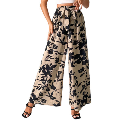 Floral High Waist Wide Leg Pants by Elizabeth Ainsley