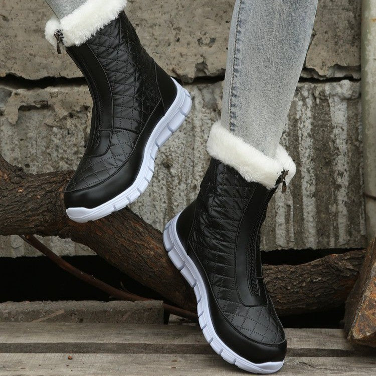 Elizabeth Ainsley Winter Boots - Warm Front Zipper Design