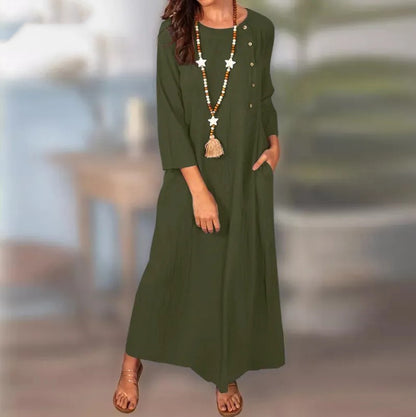 Vintage Linen Long Sleeve Dress by Elizabeth Ainsley