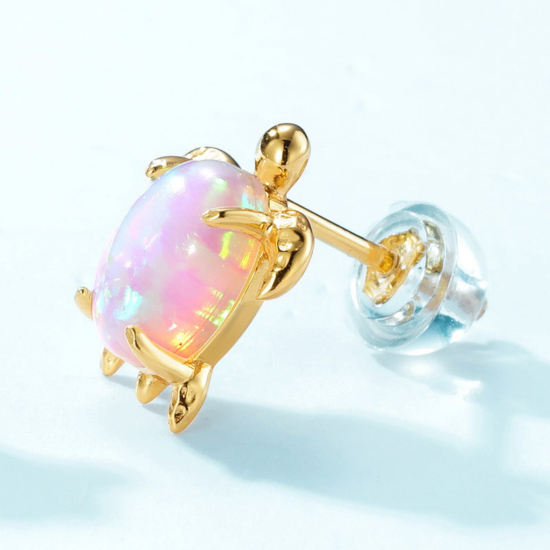 Ocean Series Turtle Opal Earrings