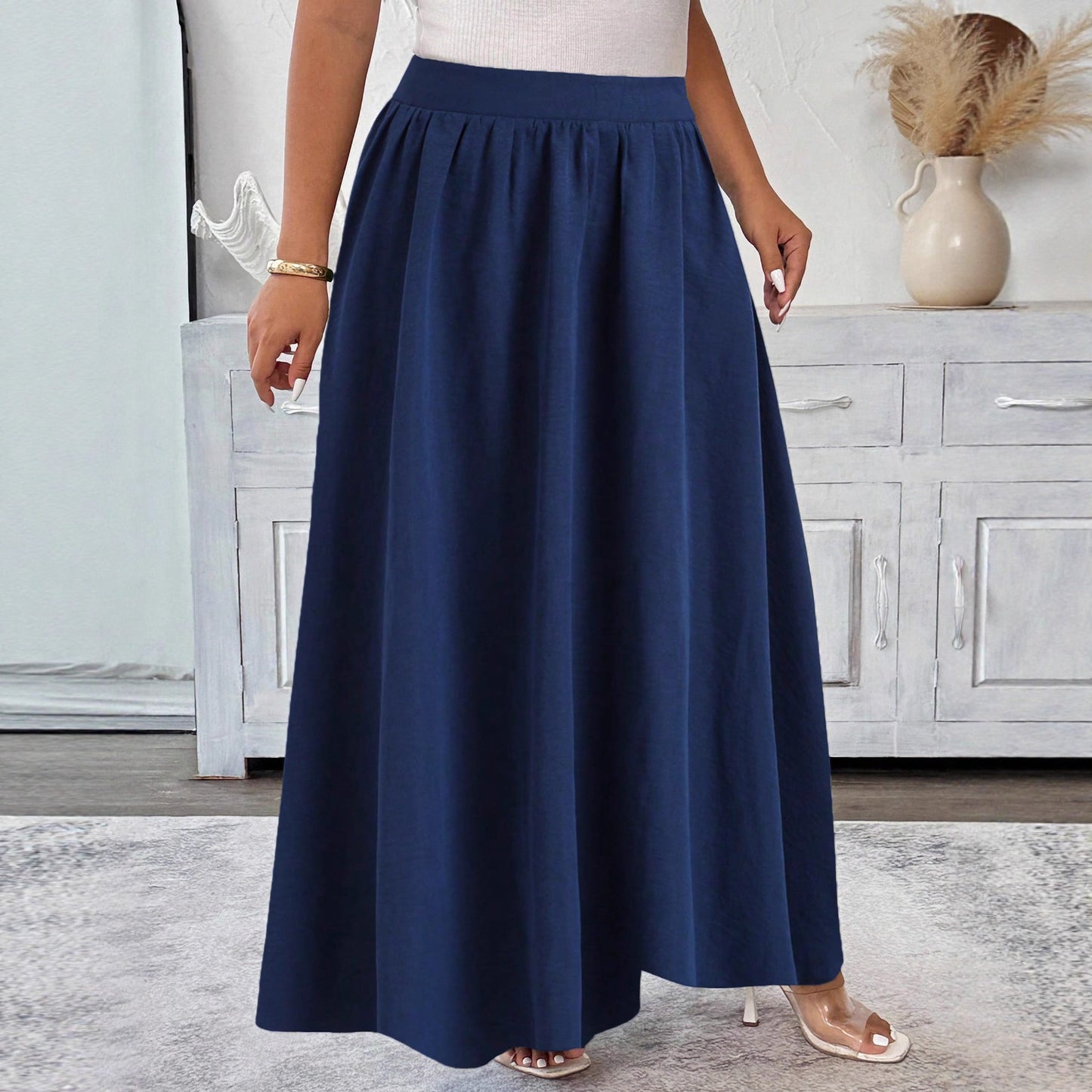Elegant Navy Flare Skirt by Elizabeth Ainsley