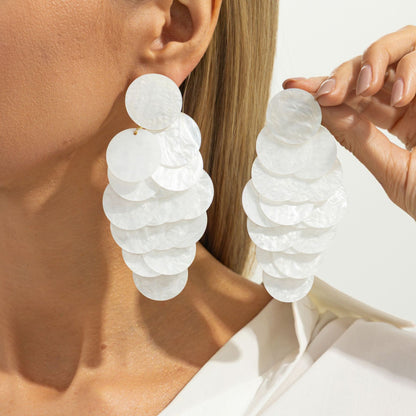 Cascade Disc Statement Earrings
