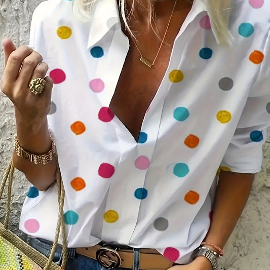 Playful Polka Dot Elizabeth Ainsley Everyday Blouse