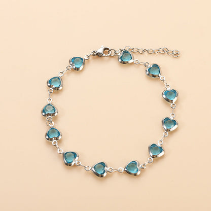 Heart-Accent Chain Bracelet with Elegant Linked Design