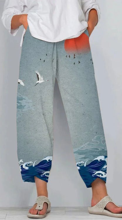 Artful Linen Elizabeth Ainsley 3D Pattern Pants
