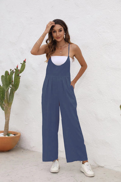 Chic Linen Blend Elizabeth Ainsley Casual Jumpsuit