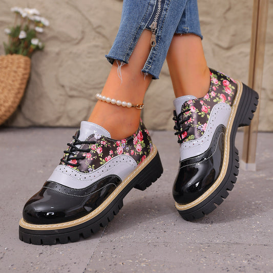 Chic Floral Elizabeth Ainsley Plus-Size Casual Shoes