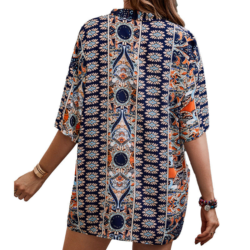 Boho Floral Elizabeth Ainsley Casual Shorts Set