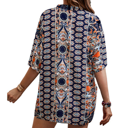 Boho Floral Elizabeth Ainsley Casual Shorts Set