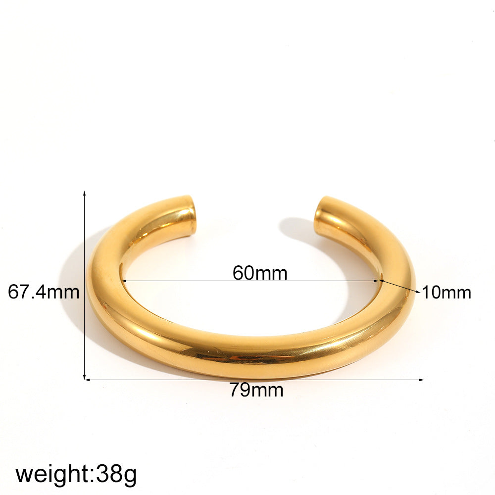 Bold Open Cuff Bracelet with Smooth Rounded Form