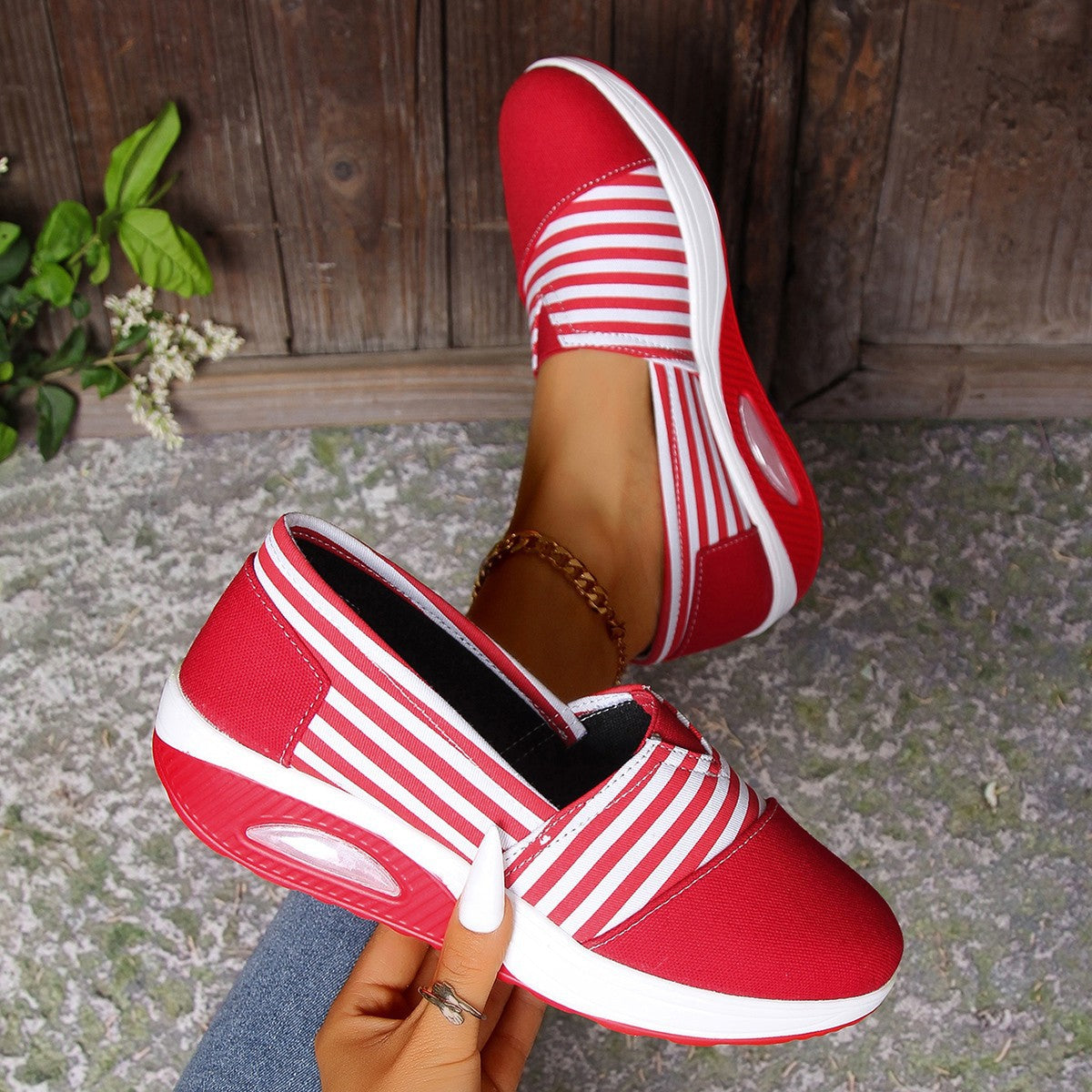 Striped Lightweight Slip-On Elizabeth Ainsley Women's Shoes