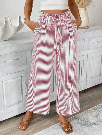 Striped Straight-Leg Pants by Elizabeth Ainsley