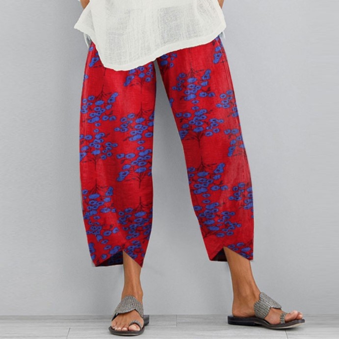 Retro Floral Wide Leg Pants Elizabeth Ainsley
