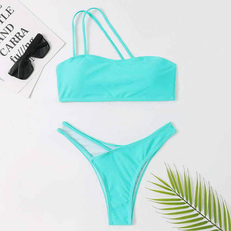 Chic One-Shoulder Elizabeth Ainsley Bikini Set