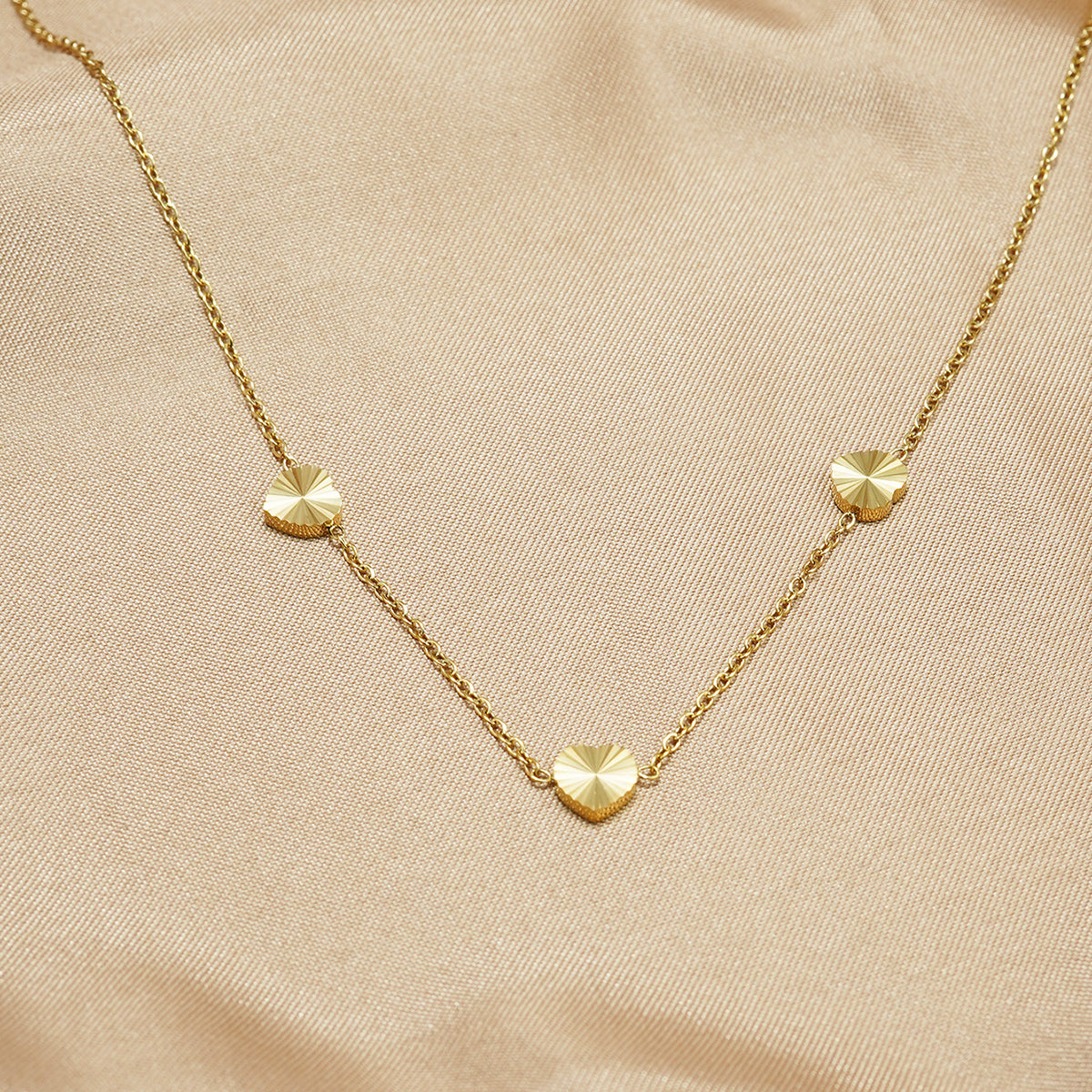 Faceted Disc Necklace & Matching Stud Earrings