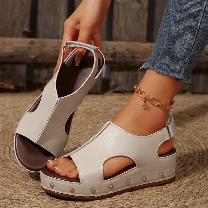 Chic Platform Peep Toe Sandals by Elizabeth Ainsley