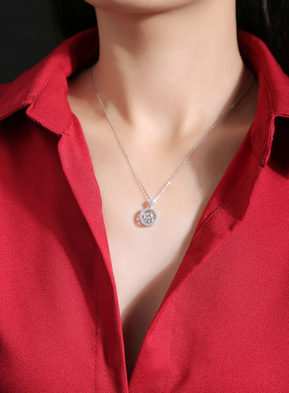 Halo Diamond Pendant Necklace