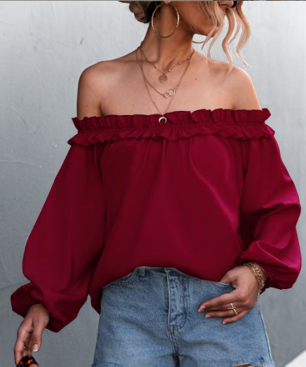 Chic Off-Shoulder Lantern Sleeve Top Elizabeth Ainsley