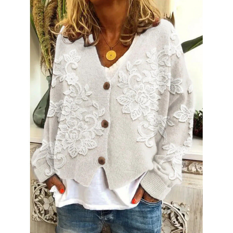 Vibrant Abstract Elizabeth Ainsley Casual Cardigan