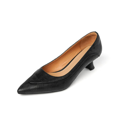 Elegant Leather Pointed Heels by Elizabeth Ainsley