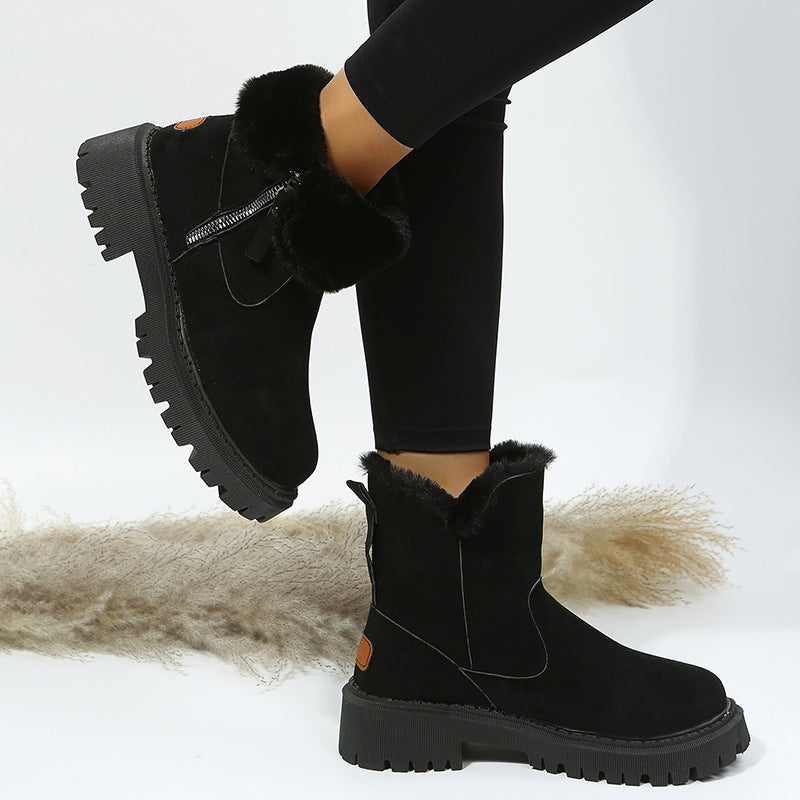 Martha | Faux-Fur Zip Orthopedic Winter Ankle Boots