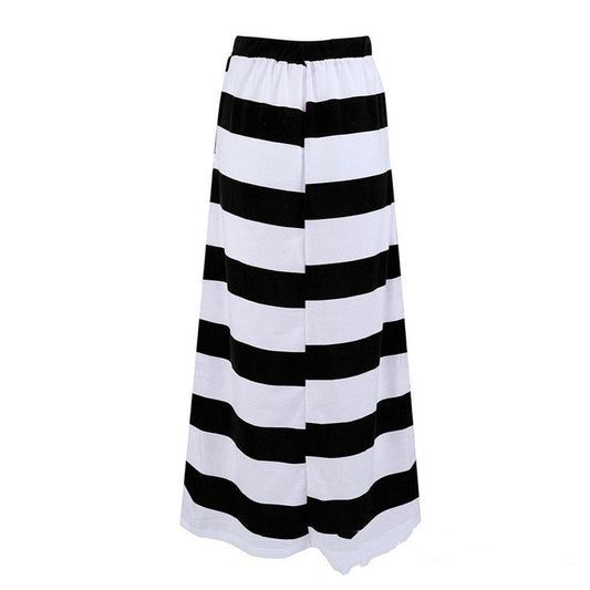 Striped Cotton A-Line Skirt by Elizabeth Ainsley