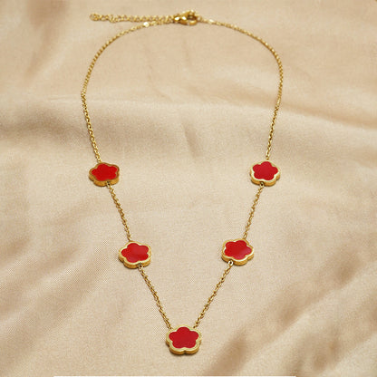 Delicate Clover Charm Necklace with Elegant Chain