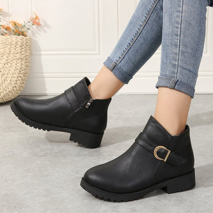 Elizabeth Ainsley Leather Boots - Chunky Heel Comfort