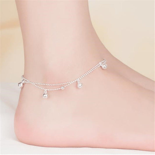 Delicate Silver Bell Anklet