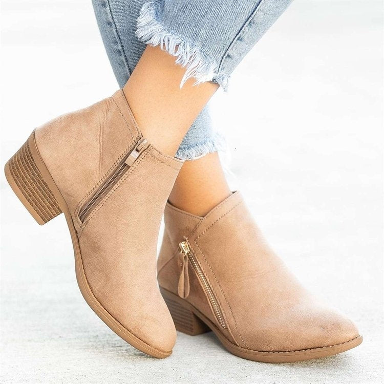 Merla | Everyday Suede Block-Heel Orthopedic Ankle Boots