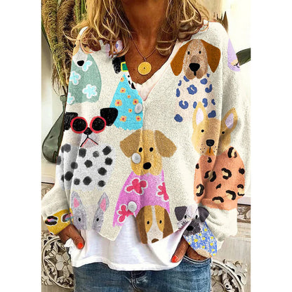 Vibrant Abstract Elizabeth Ainsley Casual Cardigan